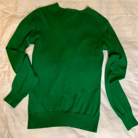 Women's Pink Tartan Button Up Cardigan Knit 100% Pima Cotton Kelly Green Size XS - Picture 14 of 14